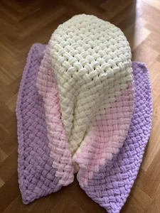 Puffy deka - bílo - růžovo - fialová