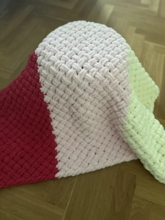 Puffy deka - bílo - růžová